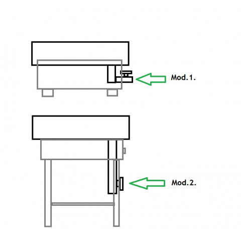 Scone fryer pan for 3-burners fryer - inox - with drain