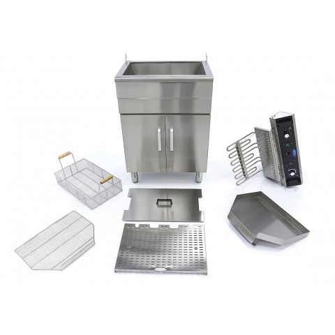 MAXIMA 30 liters fryer with drain tap and cupboard