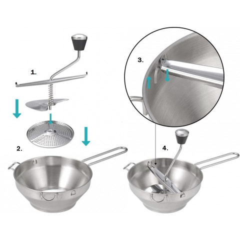 GAMMO manual food mill with 3 inserts - 190mm