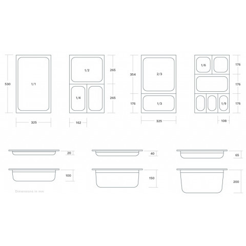 GAMMO GN 1/2 perforated container 65 mm deep