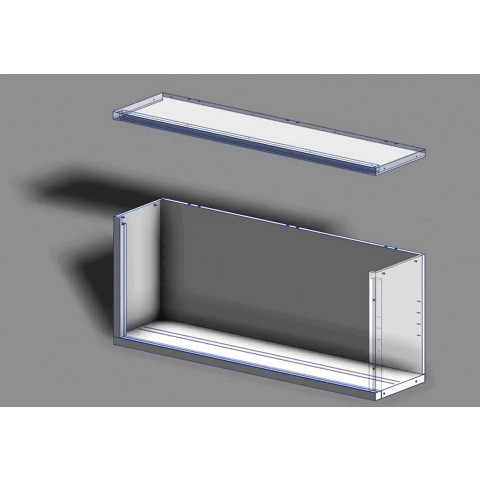 GAMMO stainless steel wall cabinet - with sliding doors - 1200x400x670mm
