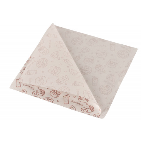 Grease proof paper bag - 2 sides open - 140x140 mm - 200pcs/box