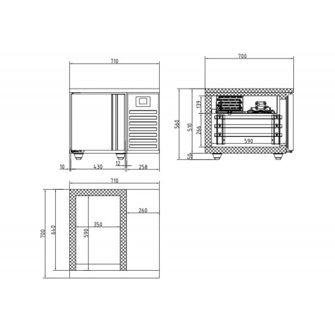 GAMMO blast chiller-shock freezer-quick cooler 3x GN1/1
