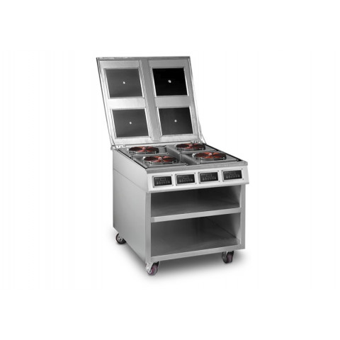 HORECATECH induction cooker with 4 zones + cupboard