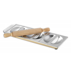 IMPERIA Panzerotti sorrisi ravioli mould with rolling pin - 6 sections