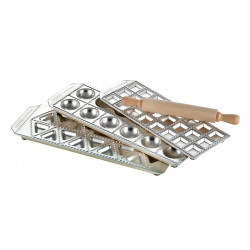 IMPERIA Tris Classici ravioli mould set with rolling pin