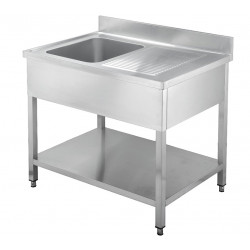 GAMMO single-basin sink 50x50 - with drip tray on the right
