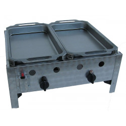 Roaster with 2 pc steel pans - 2 burners - NATURAL GAS version