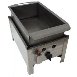 Scone and donut fryer with stainless steel pan and drain - 1 burner gas