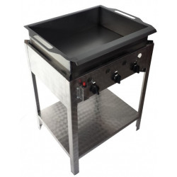Scone and donut fryer with stainless steel pan and drain - 3 burners gas