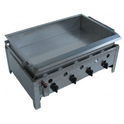 Langos and donut fryer with stainless steel pan and drain - 4 burners gas