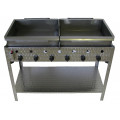 Scone and donut fryer with stainless steel pan and drain - 6 burners gas