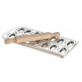 IMPERIA Ravioli pesciolini ravioli mould with rolling pin - 14 sections