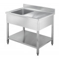 GAMMO single-basin sink 50x50 - with drip tray on the right