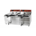 GAMMO double electric fryer with drain tap 16+16 liter 3+3 kW