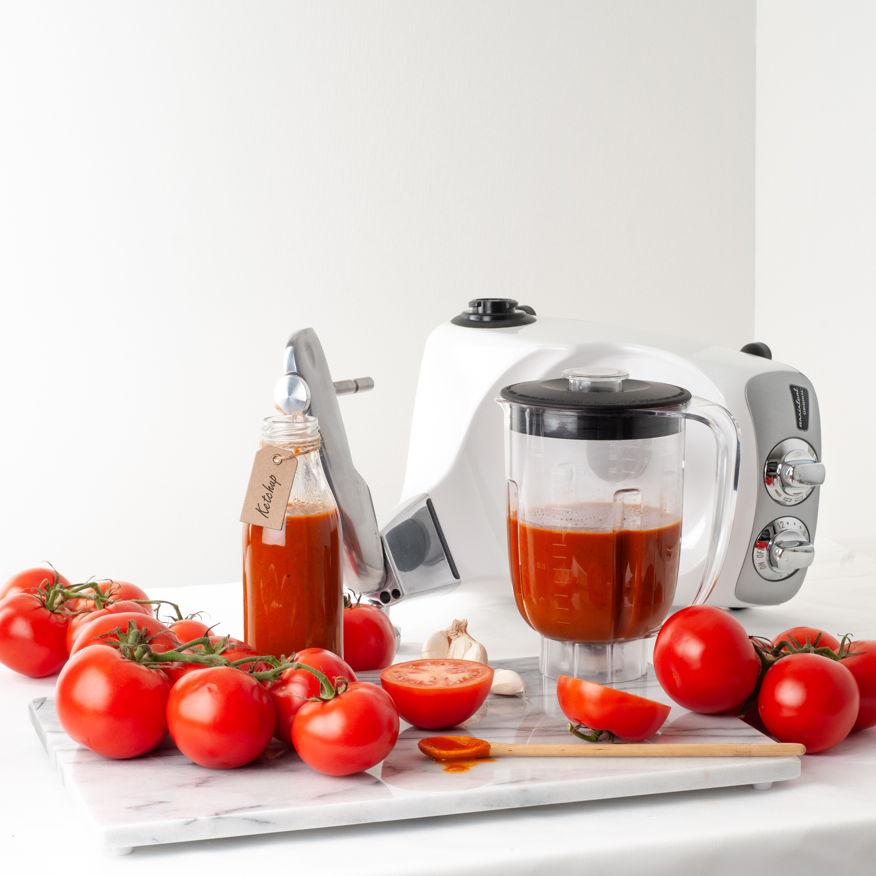 Homemade ketchup with Ankarsrum stand mixer