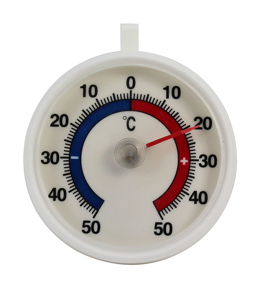 Practical analogue fridge and freezer thermometer