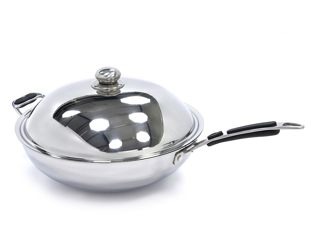 Inox induction wok pan 36cm