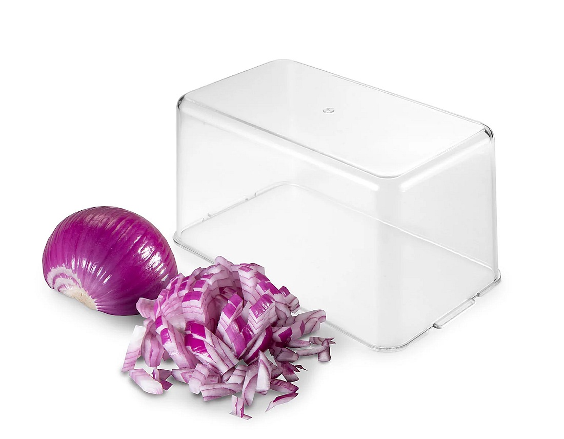 Transparent container for ALLIGATOR onion and garlic chopper