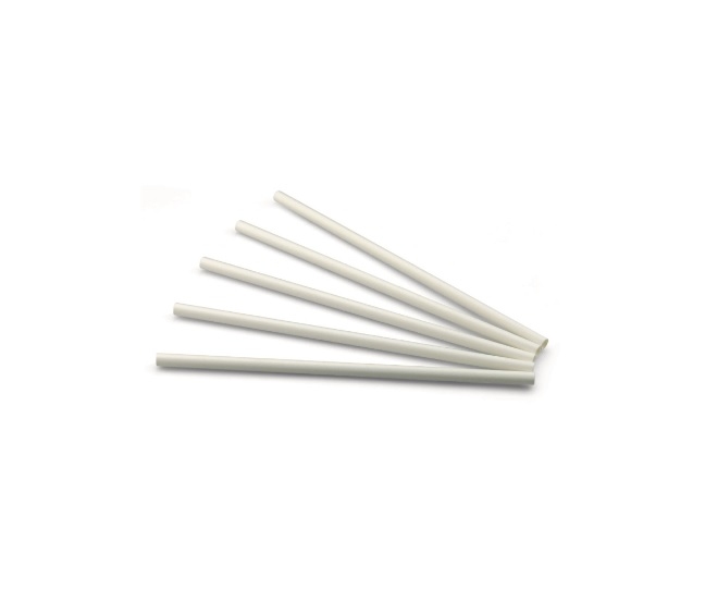 Professional paper straw set, white ø 8mm/24cm - 100pcs/box